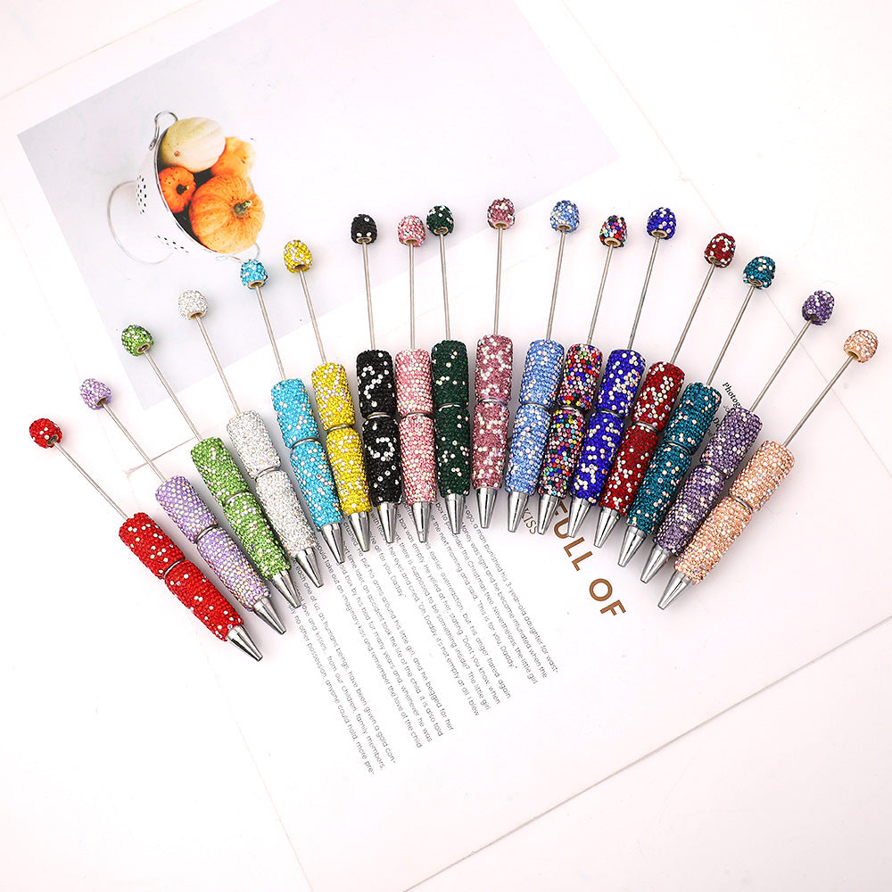 DIY Full-Diamond Beaded Pen, Cute Grain Ballpoint Pen.