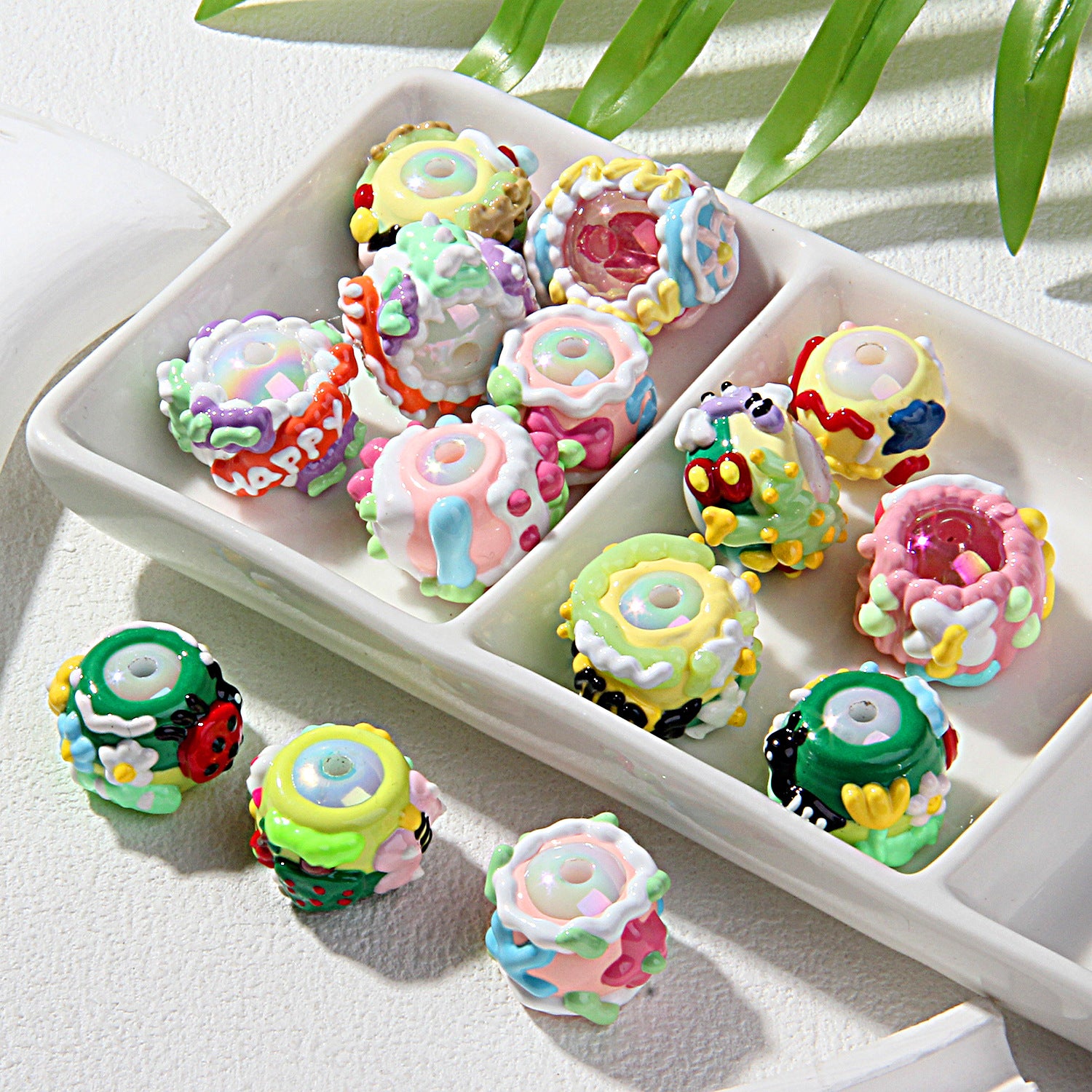 Hand-Painted Beaded Cute Grain Pen - DIY Car Charm & Phone Chain with Beads