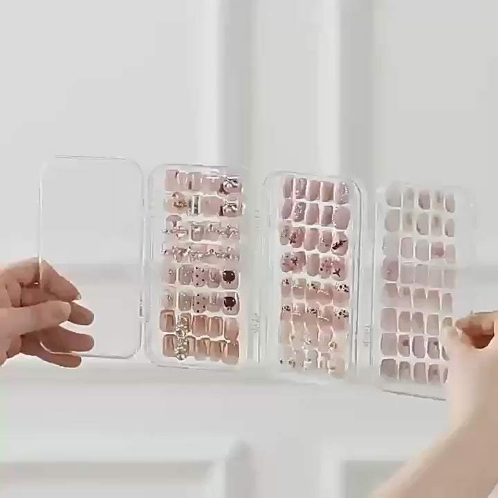Nail Art Tri-Fold Transparent Storage Box